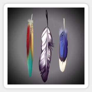 3 Feathers Sticker